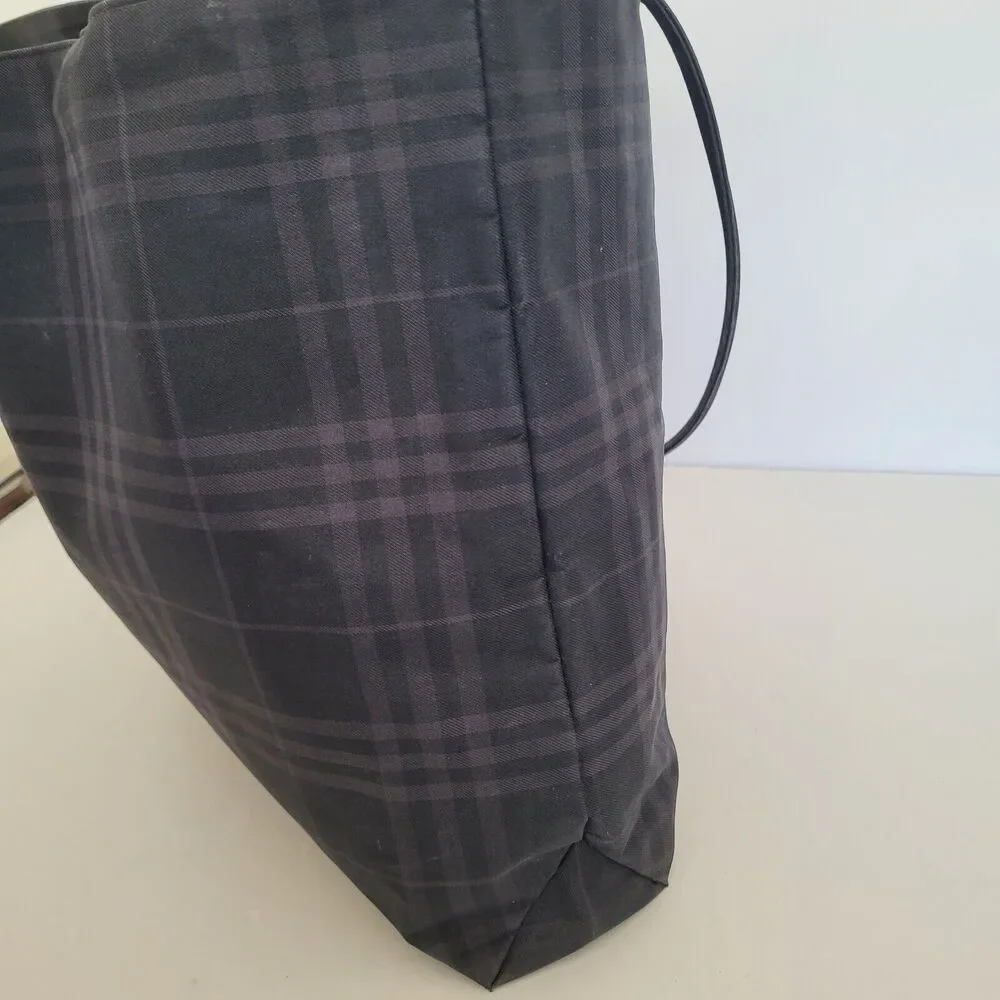 BURBERRY BLUE LABEL Tote Handbag Purse Bag Canvas Medium‎ Nova Check Black Pink